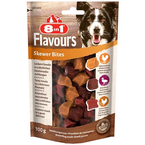 8in1 8 v 1 Flavours Skewer Bites pasji prigrizki - 6 x 100 g Cene