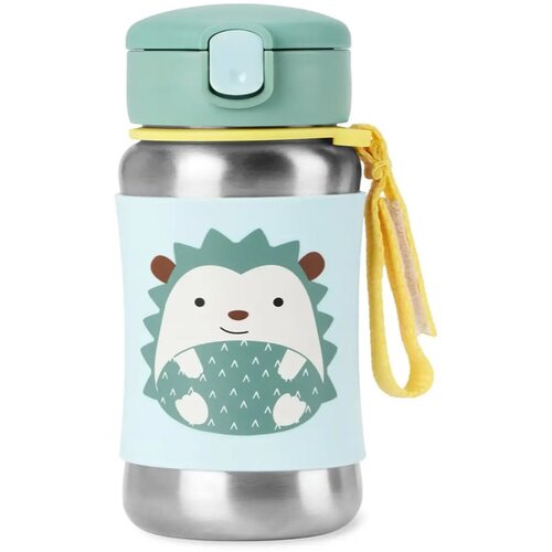 Skip Hop Spark Style Straw Bottle steklenica za vodo iz nerjavnega jekla s slamico Hedgehog 12 m+ 350 ml Slike