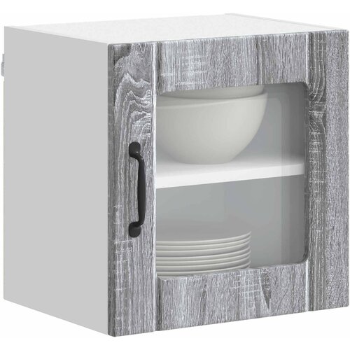  Zidni stakleni ormarić Lucca 2 pcs Siva sonoma 40 x 31 x 40 cm Slike