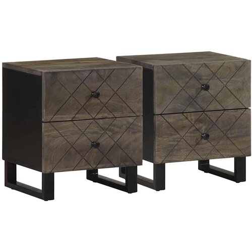 vidaXL Noćni ormarići 2 kom crni 40x33x46 cm od masivnog drva manga Cijene