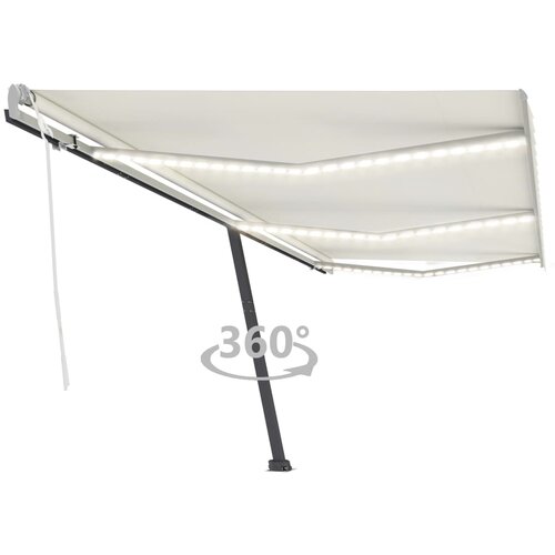 Tenda Ročno zložljiva tenda z LED lučkami 600x350 cm krem Cene