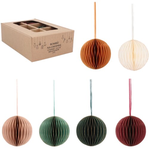 Molarem Home Set od 6 papirnatih božićnih ukrasnih kuglica u različitim bojama Cijene