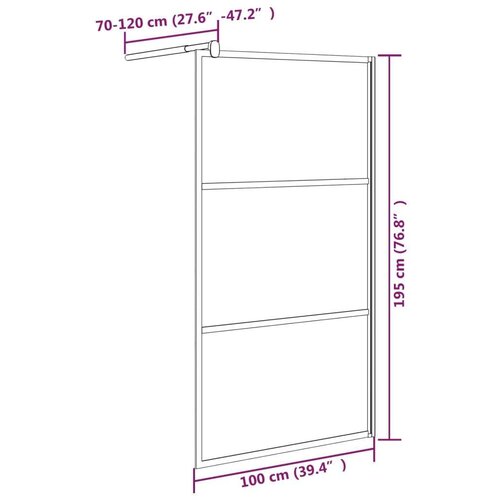 VidaXL Pregrada za tu&amp;scaron;iranje 100 x 195 cm s mutnim staklom ESG crna Slike
