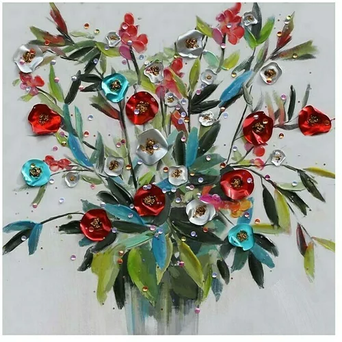  Ručno oslikana slika (Materijal: Drvo, Š x V: 30 x 30 cm, Cvijeće)