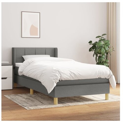  Box spring postelja z vzmetnico temno siva 90x200 cm blago Cene