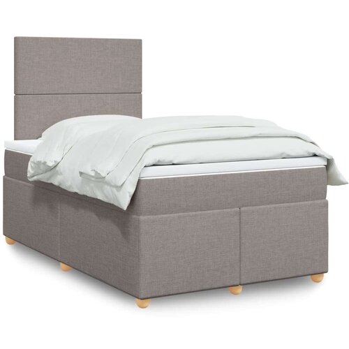 vidaXL Box spring postelja z vzmetnico taupe 120x190 cm blago, (21310495) Cene