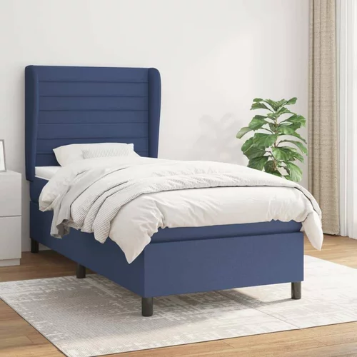  Box spring postelja z vzmetnico modra 80x200 cm blago, (20894757)