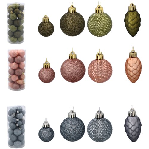 Molarem Home Set od 31 kuglice za božićno drvce &ndash; 3 do 4,5 cm, siva Cijene