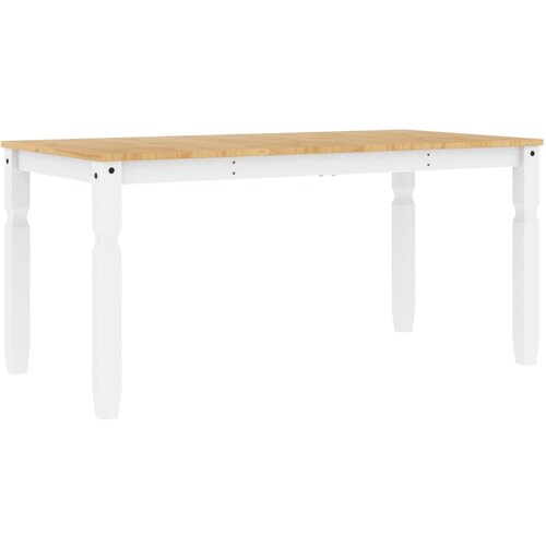  Blagovaonski stol Corona bijeli 160x80x75cm od masivne borovine Slike
