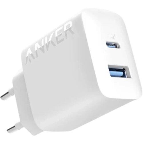 Anker kućni punjač od 20W sa dva porta USB-C / USB-A, Beli Slike
