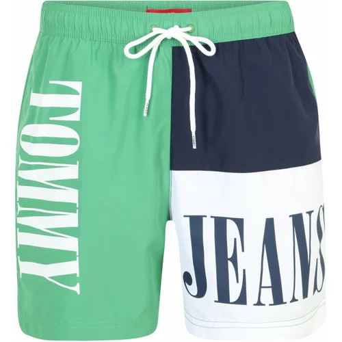 Tommy Jeans Kratke kopalne hlače mornarska / žad / bela