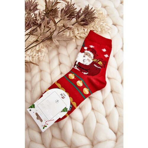 Kesi Women's socks with Santa Claus Red Cene