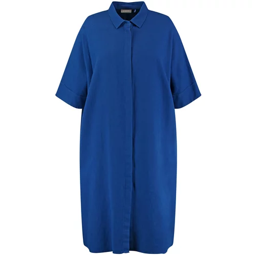 SAMOON Dolga srajca modra