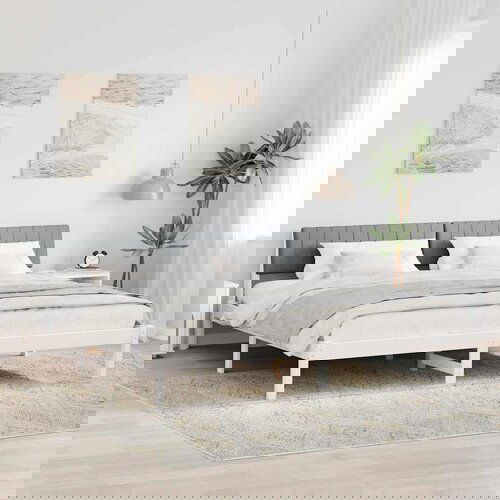 VidaXL Okvir kreveta s uzglavljem Bijela i svijetlosiva 160 x 200 cm Slike