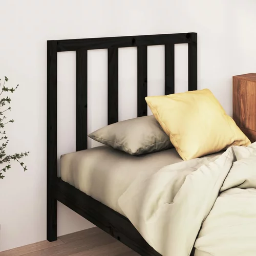  Uzglavlje za krevet crno 106 x 4 x 100 cm od masivne borovine