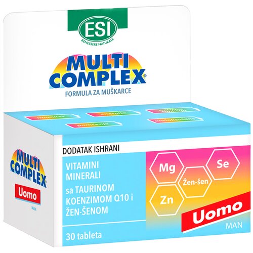 Esi multikompleks vitamina i minerala sa taurinom za muškarce uomo 30 tableta 104280.0 Cene