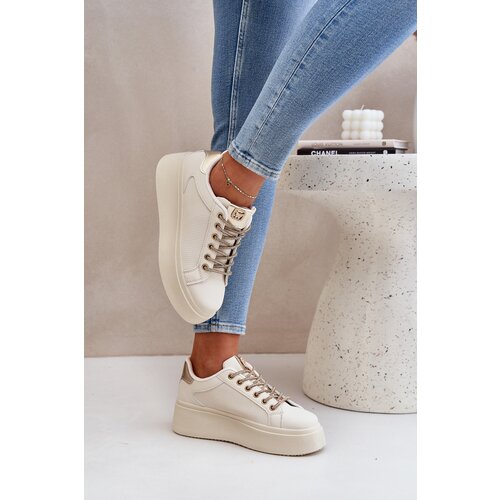 PS1 Platform Sneakers With Decorative Laces Beige Fonetha Cijene