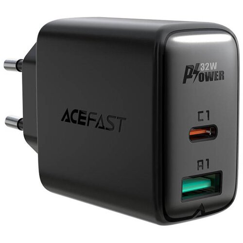 Acefast Stenski polnilec A5 PD32W, USB + USB-C (črn), (20633245) Cene