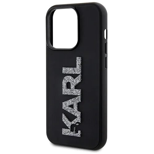  Originalna torbica KARL LAGERFELD Hardcase KLHCP15X3DMBKCK za iPhone 15 PRO MAX (3D Logo Glitter / crna) Slike