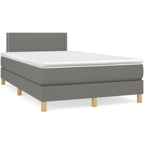 VidaXL Box spring postelja z vzmetnico temno siva 120x200 cm blago, (20726776) Slike
