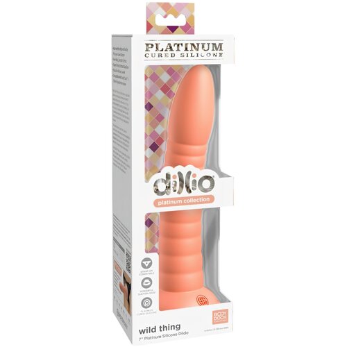DILLIO Wild Thing - silikonski dildo z žlebovi (19 cm) - oranžna Cene