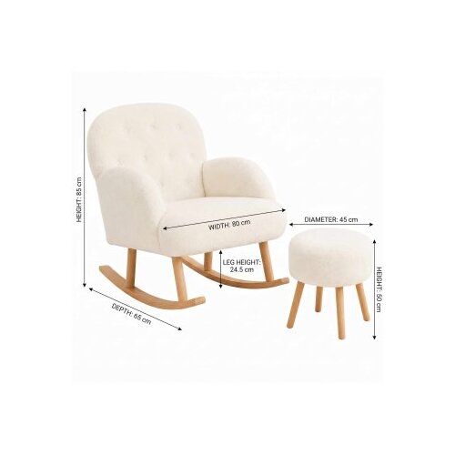 Atelier Del Sofa fotelja i tabure dugmeli white Slike