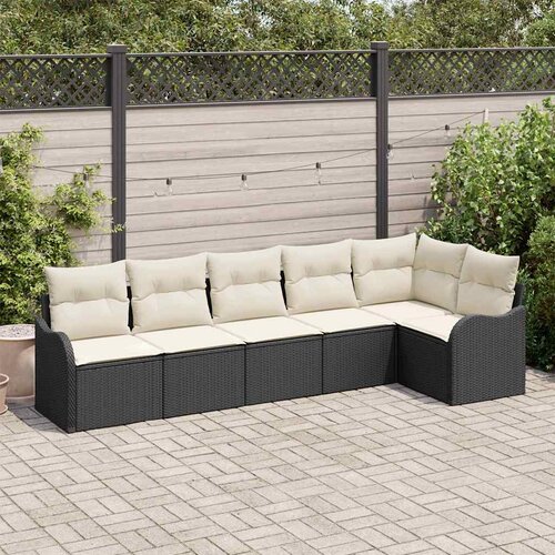  Sjedeća garnitura za vrt 6 kom. Crna poliratan 287,5 x 122,5 x 69 cm Cene