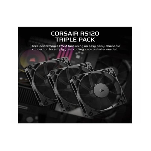 Corsair Ventilator RS120/120mm/triple pack/crna Slike