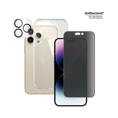 Panzerglass iPhone 14 pro max bundle (UWF privacy zaštitno staklo, futrola, zaštita za kameru) ( PGB0404+P2786 ) Slike