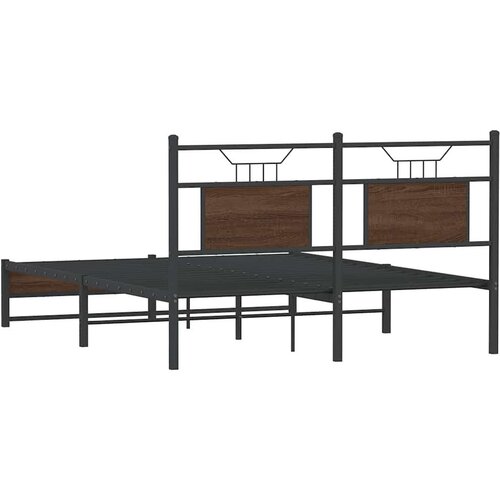 VidaXL okvir kreveta bez madraca smeđi hrast 150x200 cm izrađeno drvo Slike