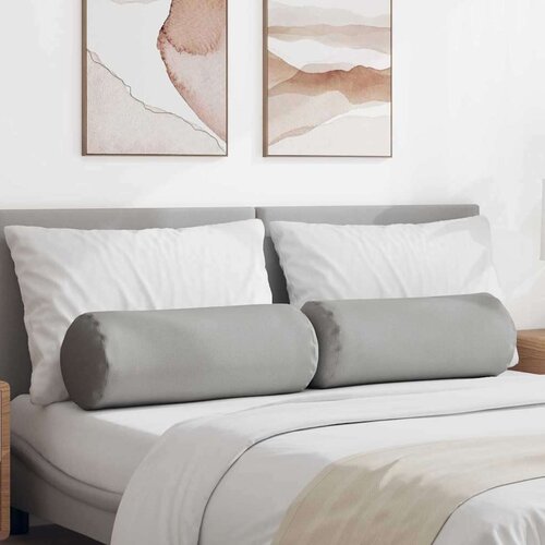 vidaXL valjkasti jastučići 2 pcs oblačnosiva Ø 25 x 70 cm tkanina Cene