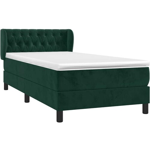 Box spring krevet s madracem tamnozeleni 90x200 cm bar&amp;scaron;unasti Slike
