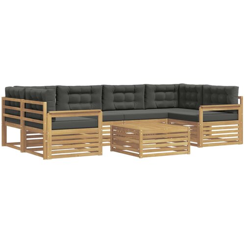  Set vanjskih sofa 7 kom. Bijela i antracit Poliester Slike