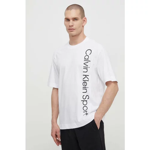 Calvin Klein Pamučna majica za muškarce, boja: bijela, s tiskom