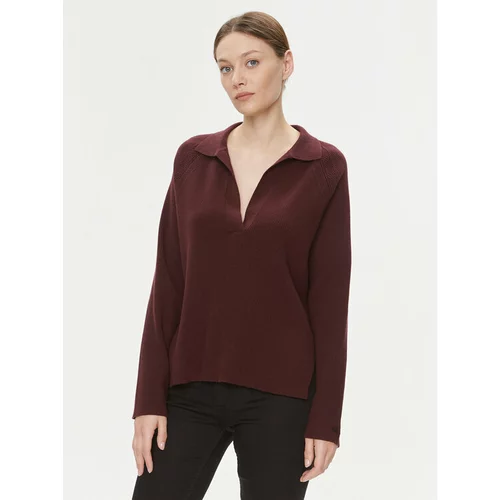 Calvin Klein Pulover Essential K20K206019 Bordo rdeča Relaxed Fit