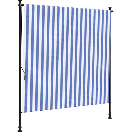  Vanjska roleta plavo-bijela 150 x 270 cm od tkanine i čelika Slike