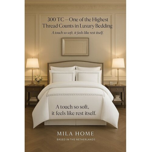 Mila Home Luxury Bela enojna posteljnina iz bombažnega satena z rjuho/6-delna 140x200 cm Whispered Serenity &amp;ndash; Slike