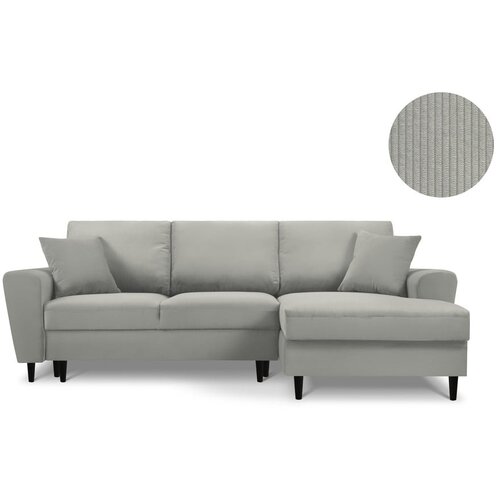 Kooko Home svijetlo siva kutna sofa od samta Jazz, desni kut Slike