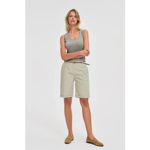 Marisse Cotton Shorts With Belt, Olive Cijene