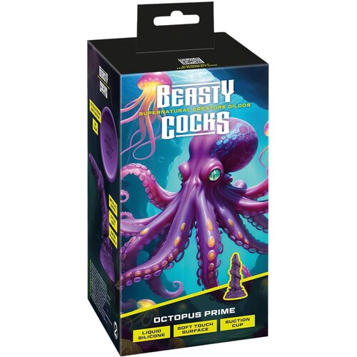 Beasty Cocks Dildo Octopus, 20.2cm, Ljubičasti Slike