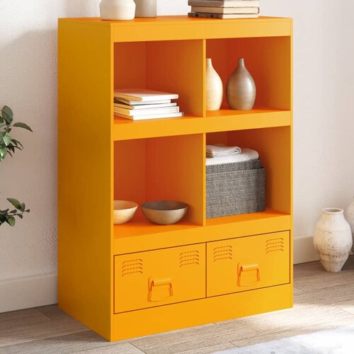 vidaXL Visoka omarica gorčično rumena 67x39x95 cm jeklo Cene