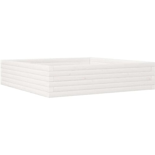  Vrtna sadilica bijela 100x100x23 cm od masivne borovine Slike