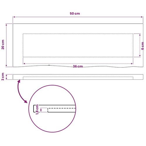  Pravokutni stolni vrh 50 x 20 x 3 cm Pravokutni - Bijela 90 x 55 x 3 5 cm Živi rub 1 strana Slike