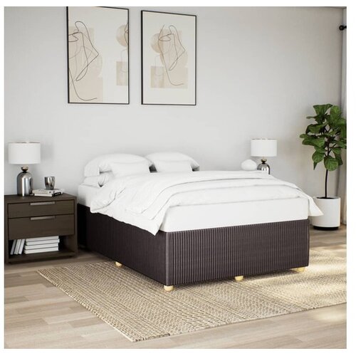 vidaXL Okvir za krevet bez madraca tamnosmeđi 140 x 190 cm od tkanine Cene