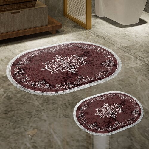 Hanah home set 2 prostirke za kupatilo Bordo Slike