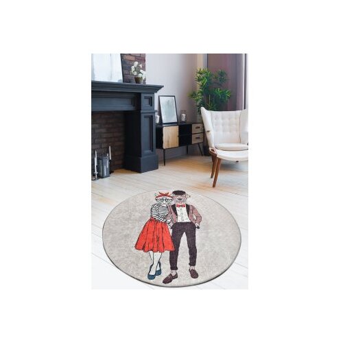 Conceptum Hypnose best couple multicolor okrugli tepih sa printom 100 cm (882CHL1142) Slike