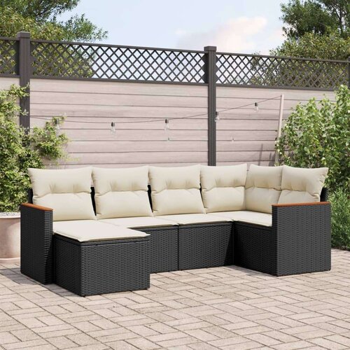  6-dijelni set vrtnih sofa s jastucima crni od poliratana Cijene