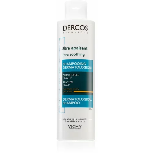 Vichy dercos ultra soothing dry hair pomirjajoč šampon za suhe lase in občutljivo lasišče 200 ml za ženske