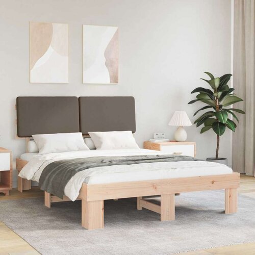 vidaXL krevetni okvir s tapiciranim uzglavljem sivo-smeđa 120 x 190 cm Cijene
