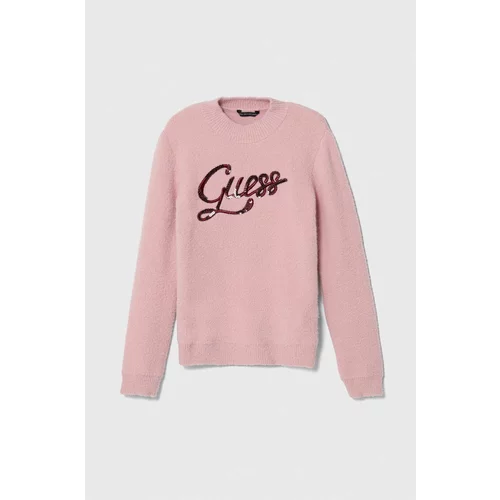 Guess Dječji džemper boja: ružičasta, topli